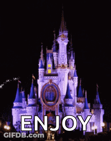 Castle With Enjoy Text GIF