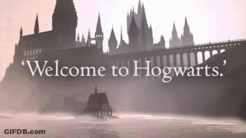 Castle With Welcome To Hogwarts GIF