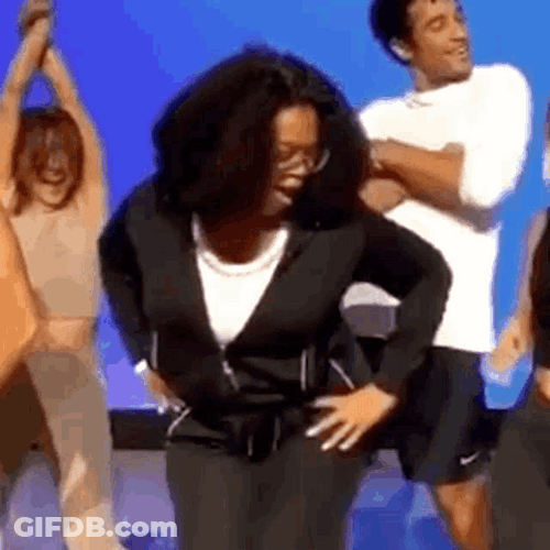 Casual Oprah Winfrey And Friends Excited Dance GIF