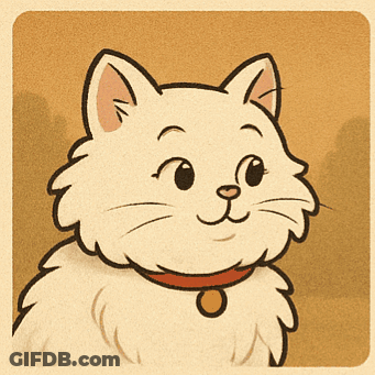 Cat And Bear Smiling At Each Other GIF