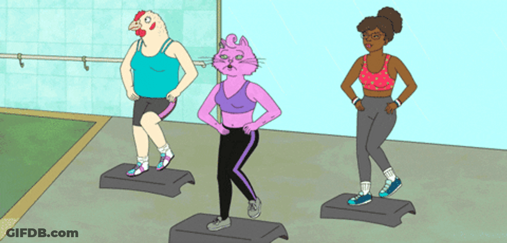 Cat And Chicken Work Out GIF