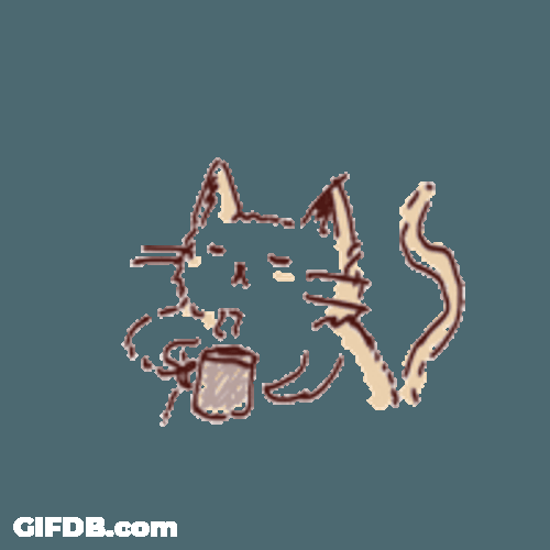 Cat And Coffee Sticker GIF