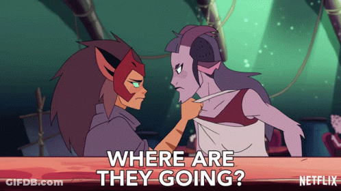 Cat And Demon Saying Where Are They Going GIF