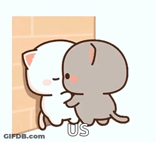 Cat And Dog Hugging On Wall GIF