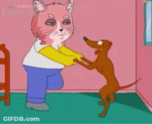 Cat And Dog Shaking Hands Easy GIF