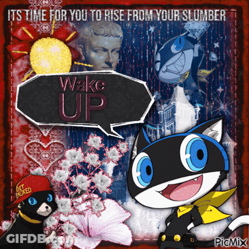 Cat And Dog Speech Bubble Wake Up GIF