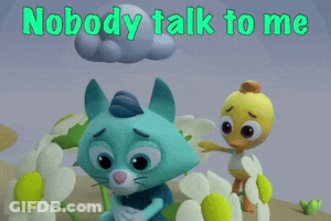 Cat And Duck Nobody Talk To Me GIF
