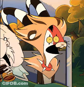 Cat And Fox Cartoon With Big Mouth GIF