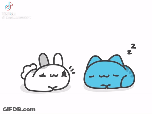Cat And Monster With Hearts Coming Out Of Mouth GIF