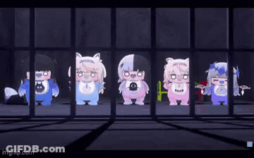 Cat And Pig Sitting Under Table GIF