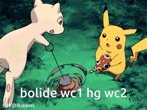 Cat And Pikachu Bolide WC1 HG WC2 GIF