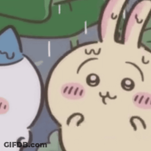 Cat And Rabbit Standing Together GIF