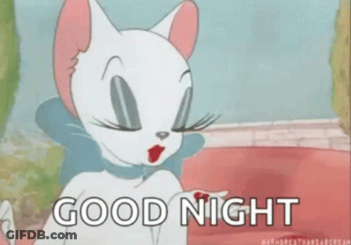 Cat Blowing Kiss Good Night GIF
