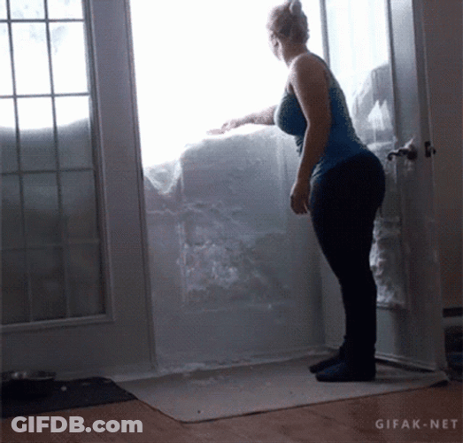 Cat Busting Snow Wall On Snow Day GIF