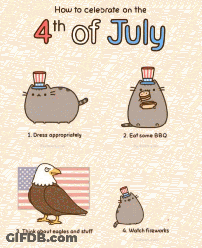 Cat Celebrating 4Th Of July With Uncle Sam Hat GIF