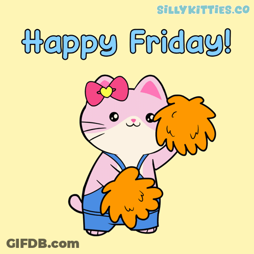 Cat Cheering Happy Friday GIF