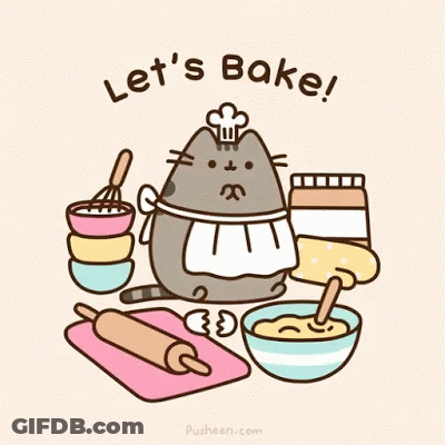 Cat Chef In Hat And Apron Cooking GIF