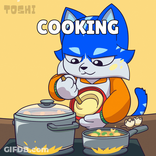 Cat Cooking GIF