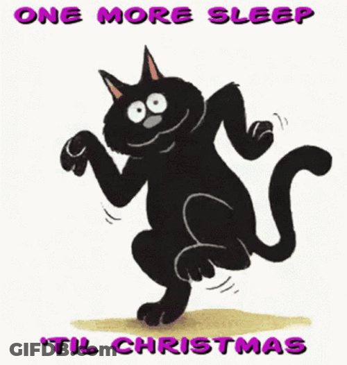 Cat Dancing Black Kunt Christmas Countdown GIF