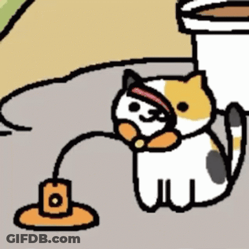 Cat Distracted By Rolling Ribbon GIF