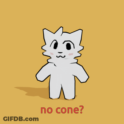 Cat Drawing Saying No Cone GIF