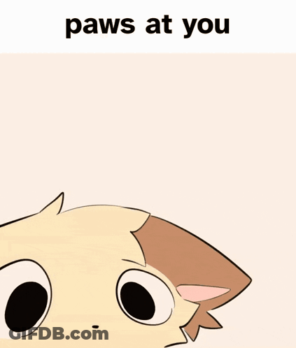 Cat Drawing Saying Paws At You GIF