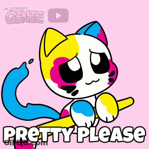 Cat Drawing With Words Pretty Please GIF
