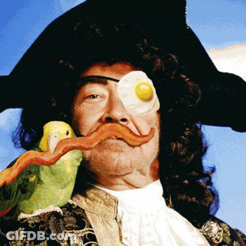 Cat Dressed As Pirate Standing On Railing GIF