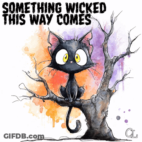 Cat Dressed As Spider With Orange Feathers GIF