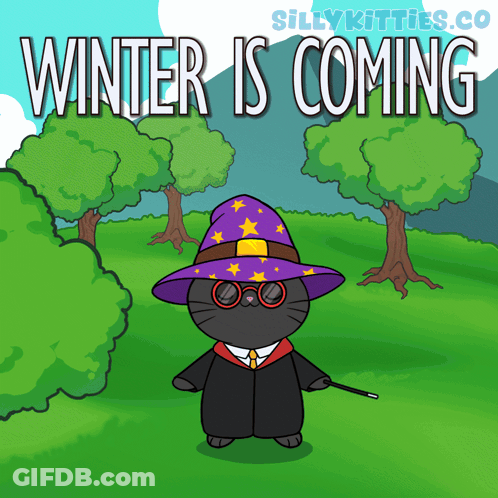 Cat Dressed As Wizard Saying Winter Is Coming GIF