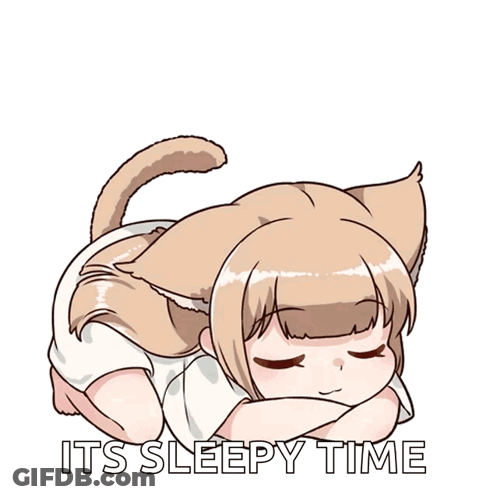 Cat Ear Girl Sleeping Its Sleepy Time GIF