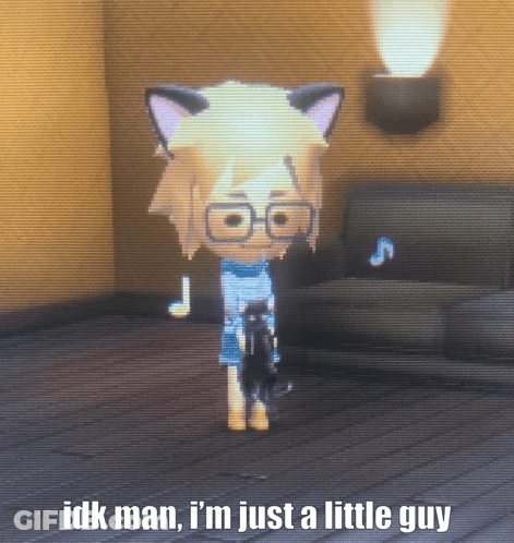 Cat Ears Glasses Idk Man I'm Just A Little Guy GIF