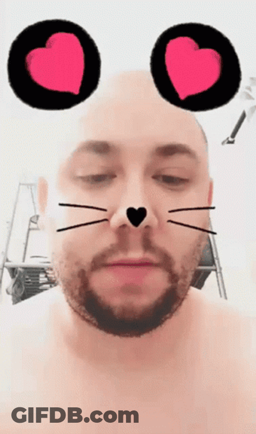 Cat Face App Biting Lip GIF