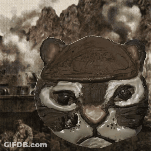 Cat Face Painting Blurred Background GIF