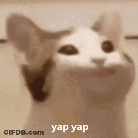 Cat Face Saying Yap GIF
