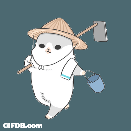 Cat Farmer Holding A Bucket GIF