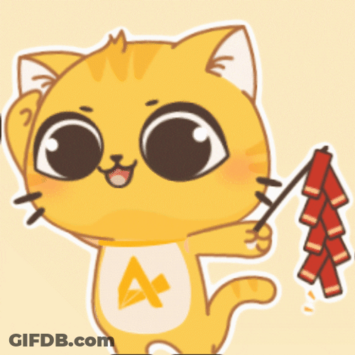 Cat Fireworks Cute Happy New Year GIF