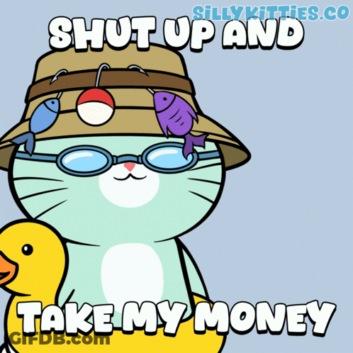 Cat Fishing Hat Sunglasses Duck Shut Up And Take My Money GIF