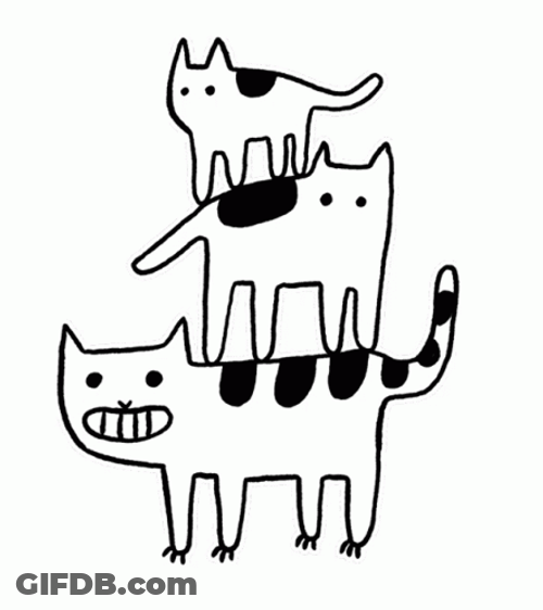 Cat Gang Of Three GIF
