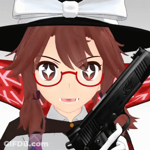 Cat Girl Anime With Gun Smack GIF