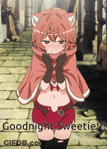 Cat Girl Saying Goodnight Sweetie GIF