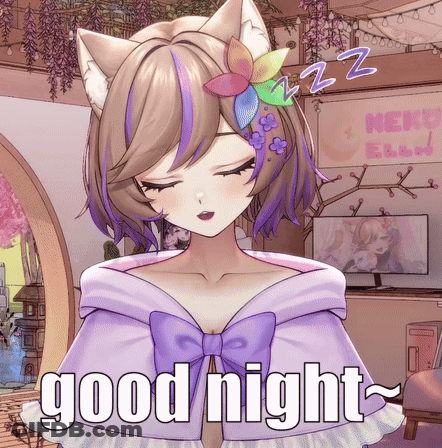 Cat Girl Saying Goodnight Sweetie GIF