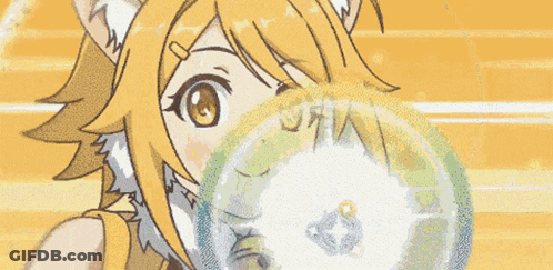 Cat Girl Smiling Holding Paws Up GIF