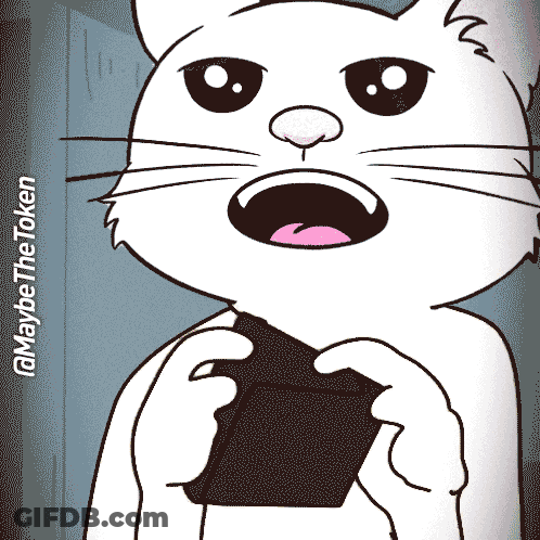 Cat Holding Black Object Saying Token GIF