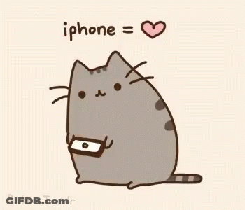 Cat Holding Cell Phone IPhone Equals Heart GIF