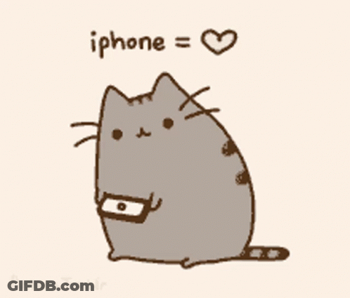 Cat Holding Cell Phone IPhone Equals Heart GIF