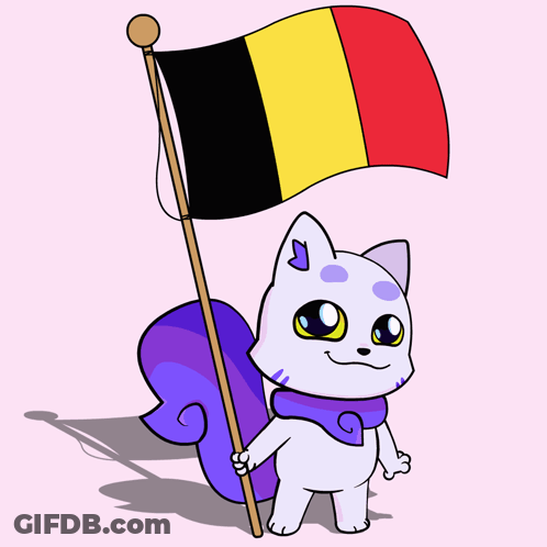 Cat Holding Flag GIF
