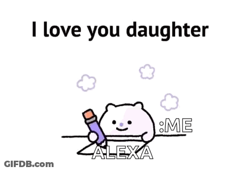 Cat Holding Pencil Saying I Love You Daughter GIF