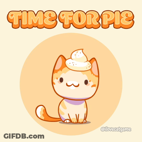 Cat Holding Pumpkin Pie With Whipped Cream GIF
