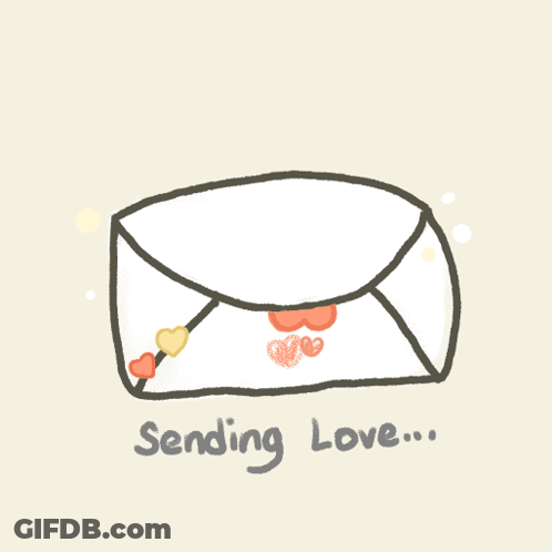 Cat Holding Rose In Envelope Sending Love GIF